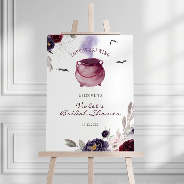 Love Is Brewing Halloween Bridal Shower Welcome Foam Board (Creator Uploaded)