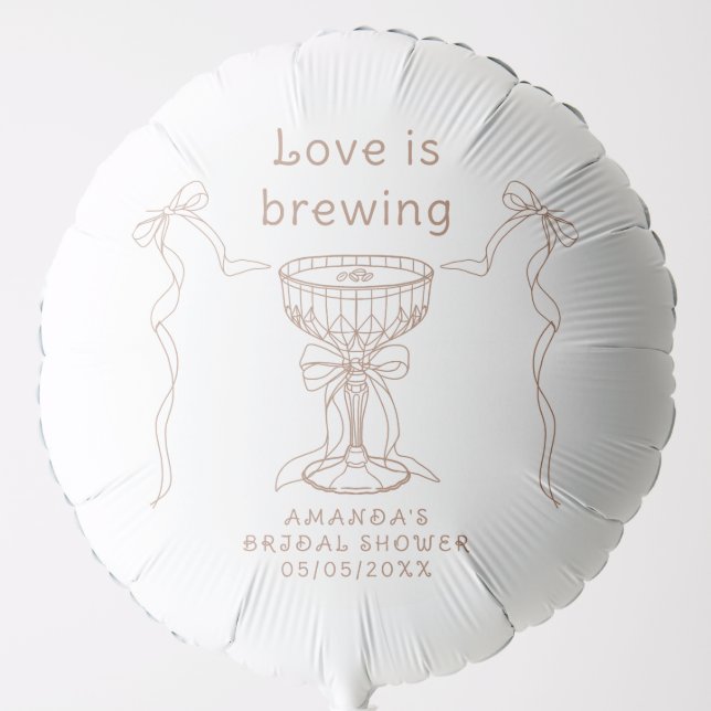Love is brewing Hand Drawn Bridal shower  Balloon (Front)