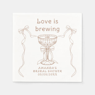 Love is brewing Hand Drawn Bridal shower Napkins