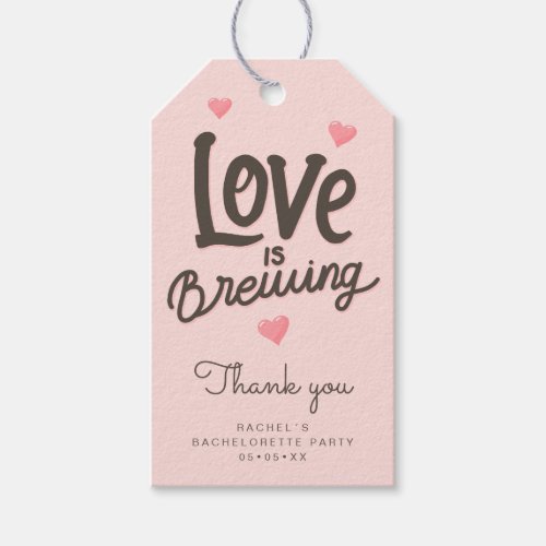 love is brewing hearts thank you  gift tags
