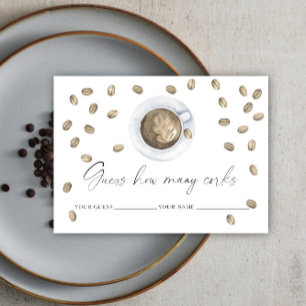 Love is brewing How many corks bridal game Enclosure Card