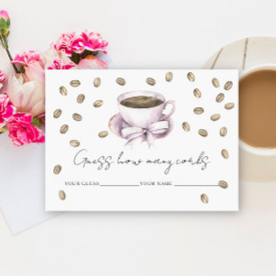 Love is brewing How many corks bridal game Enclosure Card
