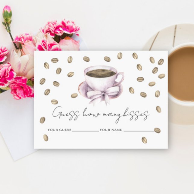 Love is brewing How many kisses bridal game Enclosure Card (Creator Uploaded)