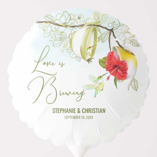 Love Is Brewing Hummingbird Tea Party Balloon