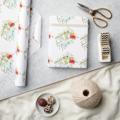 Love Is Brewing Hummingbird Tea Party Wrapping Paper