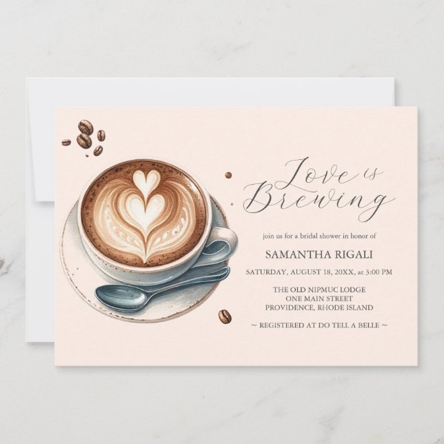 Love is Brewing Invitations Bridal Shower (Front)