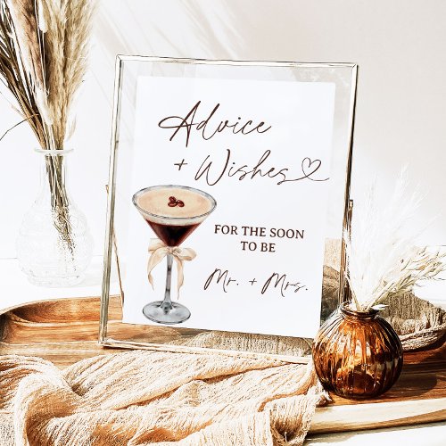 Love Is Brewing Martini Advice & Wishes Sign