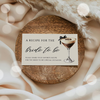Love is Brewing Martini Bridal Shower Recipe Enclosure Card