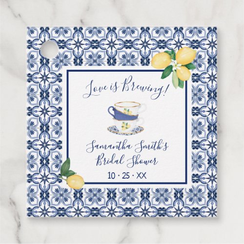 Love is Brewing Mediterranean Tea Bridal Shower Favor Tags