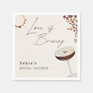 Love Is Brewing Modern Bridal Shower Napkins