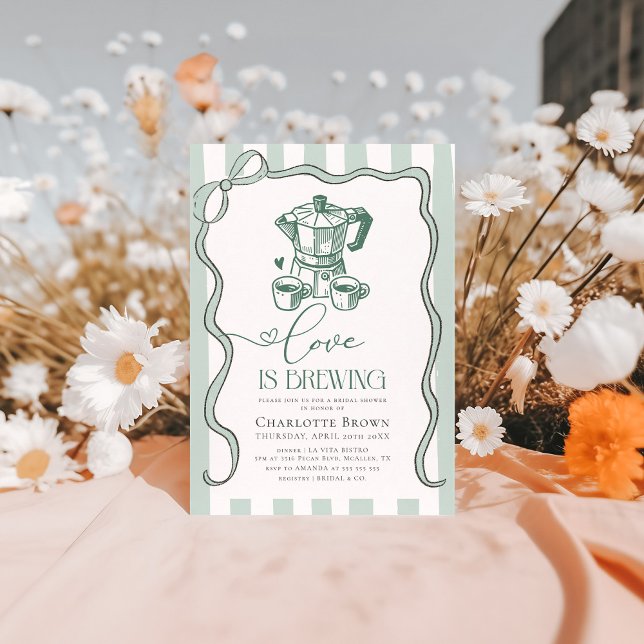 Love is Brewing Modern Coffee Bridal Shower Invitation (Creator Uploaded)
