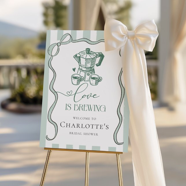 Love is Brewing Modern Coffee Bridal Shower Sign (Creator Uploaded)