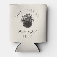 Love is Brewing Moody Halloween Wedding Can Cooler
