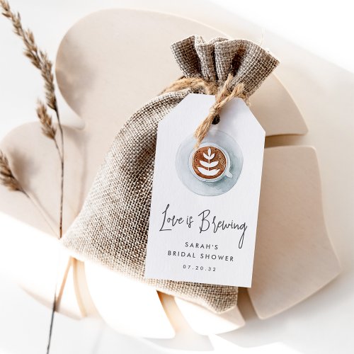 Love Is Brewing  Personalized Bridal Shower Favor Gift Tags