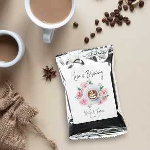 Love Is Brewing Personalized Wedding or Engagement Coffee Drink Mix
