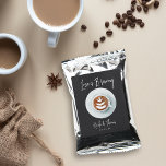 Love Is Brewing Personalized Wedding or Engagement Coffee Drink Mix<br><div class="desc">A perfect party favor for your rehearsal dinner,  engagement party,  or wedding,  coffee packets feature a watercolor cafe latte illustration in the center. "Love is Brewing" appears at the top,  with your event name and date beneath.</div>