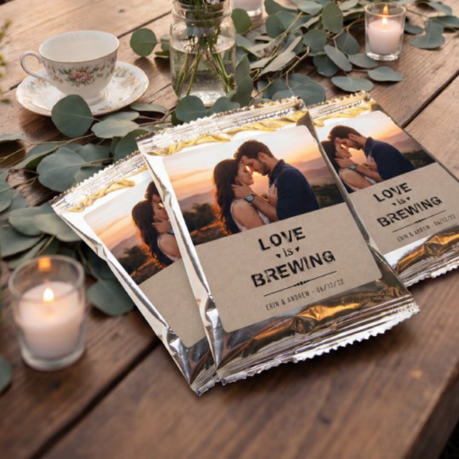 Love is Brewing Photo Wedding Coffee Drink Mix (Creator Uploaded)