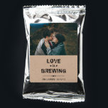 Love is Brewing Photo Wedding Coffee Drink Mix<br><div class="desc">Love is Brewing coffee drink mix label featuring modern lettering will be great for engagement or wedding guests. Personalize these labels with your picture,  names,  and the date of the event.</div>