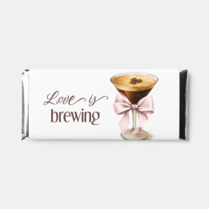 Love is Brewing Pink Bow Coffee Bridal Shower Hershey Bar Favors