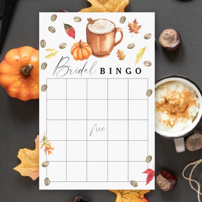 Love is brewing Pumpkin Bridal shower bingo game (Creator Uploaded)