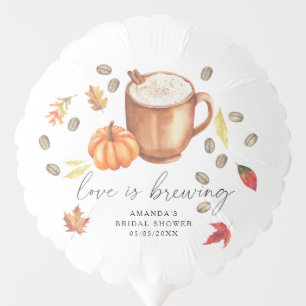 Love is brewing Pumpkin Coffee Bridal shower Balloon