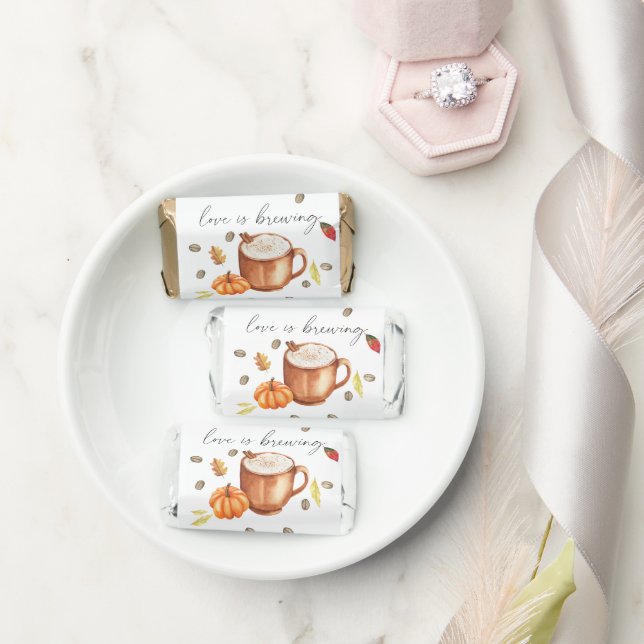 Love is brewing Pumpkin Coffee Bridal shower Hershey's Miniatures (Wedding)