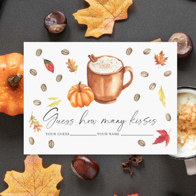 Love is brewing Pumpkin How many kisses game Enclosure Card (Creator Uploaded)