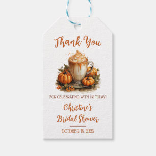 Love is Brewing Pumpkin Spiced Latte Bridal Shower Gift Tags