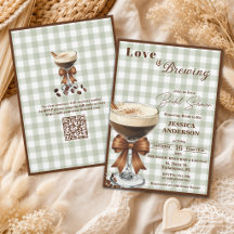 Love is Brewing QR Code Espresso Bridal Shower