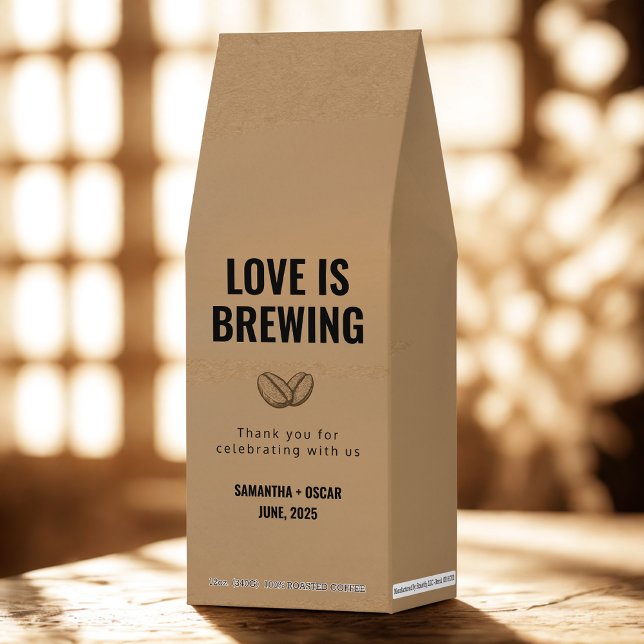 Love Is Brewing Rustic Coffee Wedding  Kraft (Creator Uploaded)