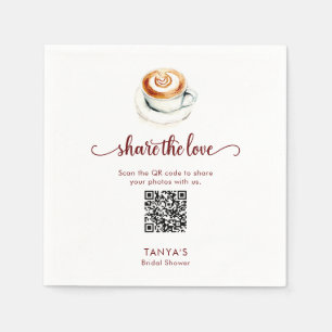 Love is Brewing Share the Love Photos QR Code Napkins