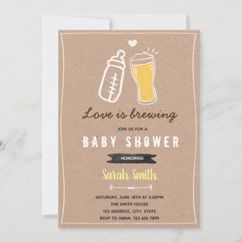 Love is Brewing shower baby invitation