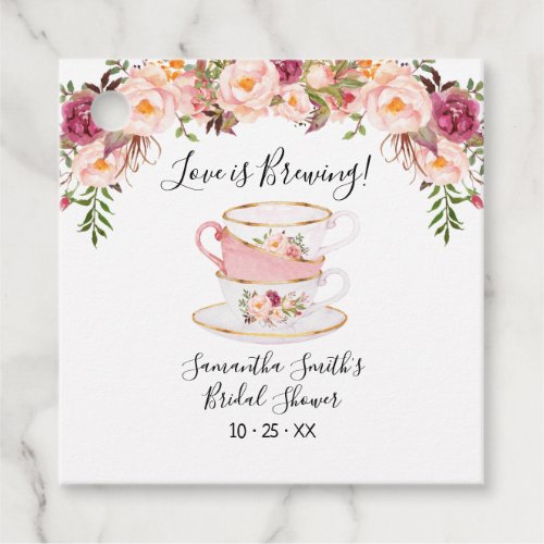 Love is brewing shower tea bridal shower favor tags