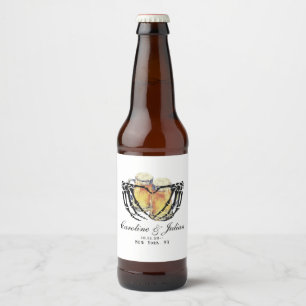 Love is Brewing Skeleton Hands Beer Wedding Shower Bottle Label