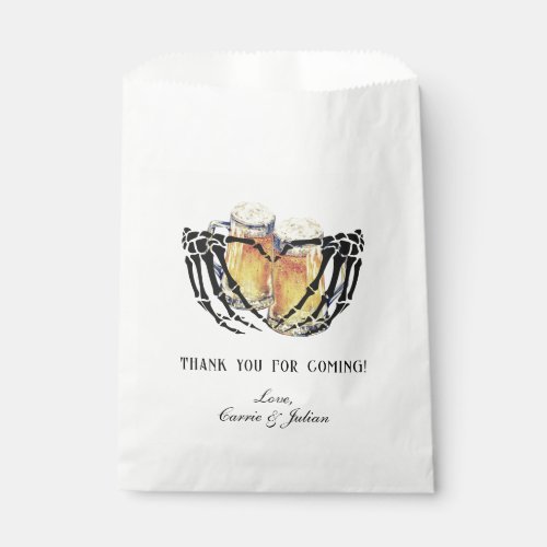 Love is Brewing Skeleton Hands Beer Wedding Shower Favor Bag