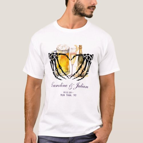 Love is Brewing Skeleton Hands Beer Wedding Shower T_Shirt