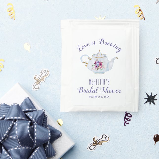 Love is Brewing Tea Bridal Shower Bag Drink Mix (Packets)