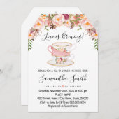 Love is brewing tea bridal shower pink invitation (Front/Back)