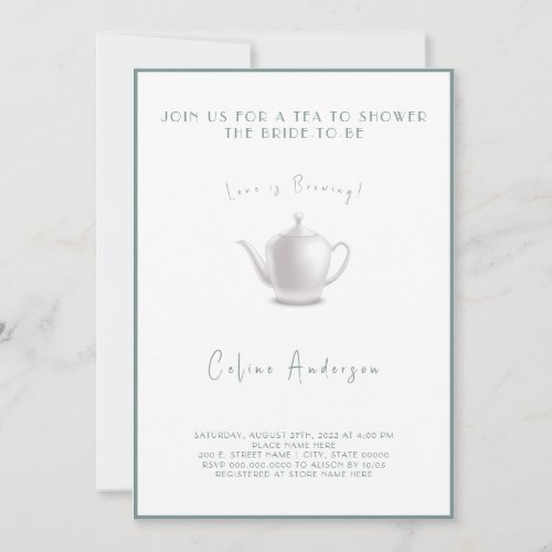 Love is Brewing Tea Invitation Bridal Shower