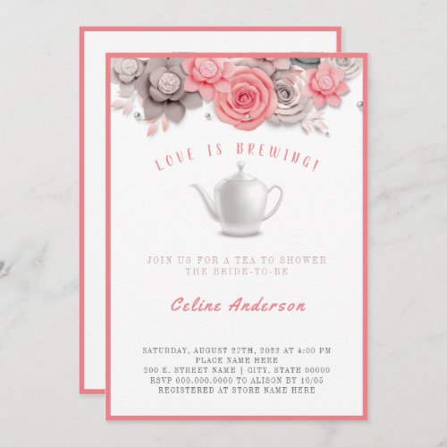 Love is Brewing Tea Invitation Bridal Shower