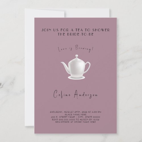 Love is Brewing Tea Invitation Bridal Shower