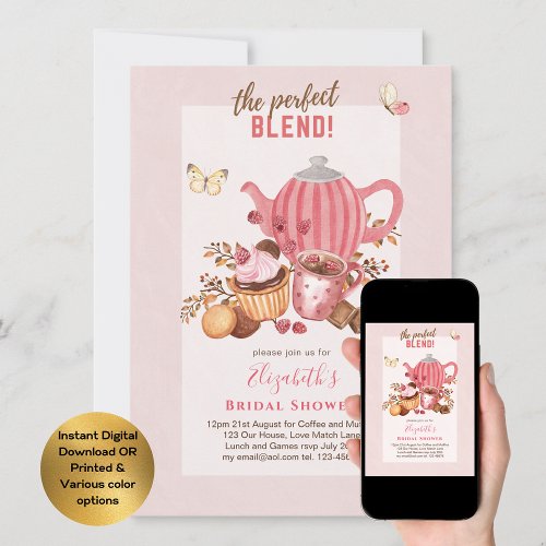 Love is brewing Tea Party BIRTHDAY SHOWER Invites