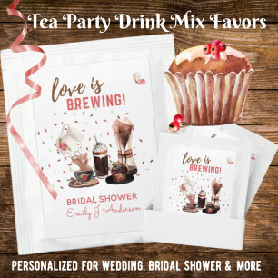 Love Is Brewing Tea Party Bridal Shower Favors Bag Drink Mix