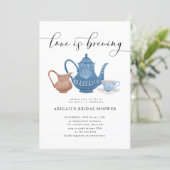 Love is Brewing Tea Party Bridal Shower  Invitation (Standing Front)
