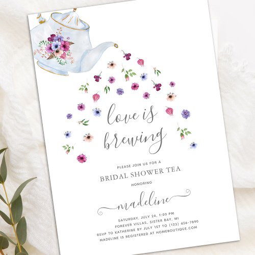 Love is Brewing Tea Party Bridal Shower Invitation