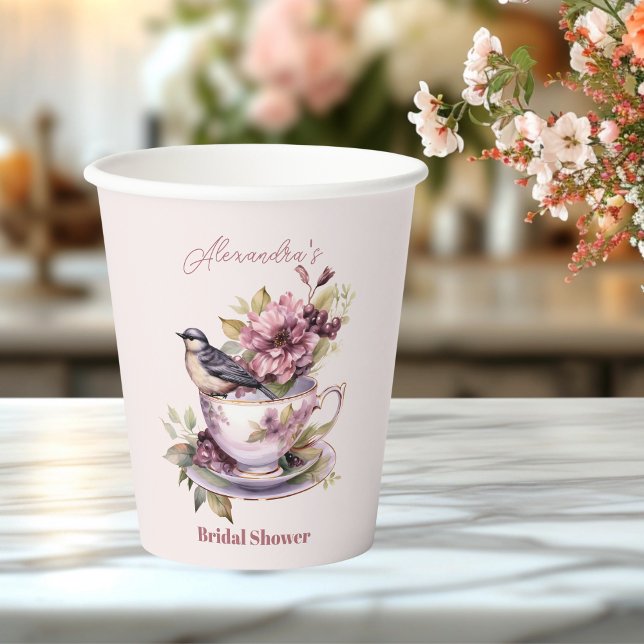 Love is Brewing Tea Party Bridal Shower  Paper Cups (Creator Uploaded)