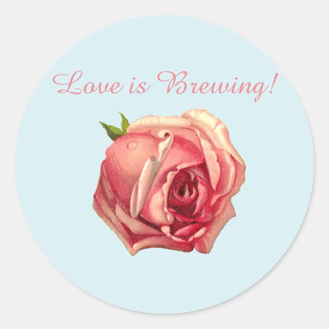 Love is Brewing: Tea Party Bridal Shower Sticker (Front)
