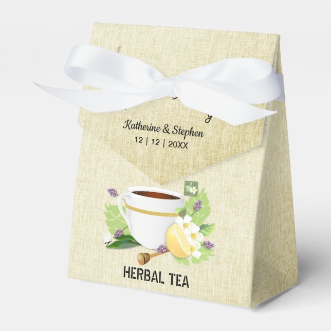 Love Is Brewing Tea Wedding Favor Favor Boxes (Front Side)