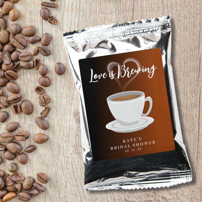 Love is Brewing Terracotta & Black Bridal Shower Coffee Drink Mix (Love is Brewing Terracotta & Black Bridal Shower Coffee Drink Mix
)