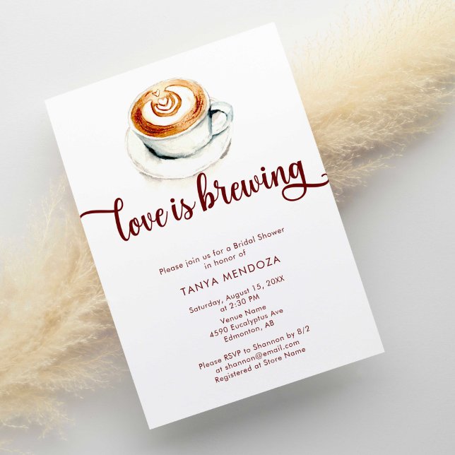 Love is Brewing Terracotta Bridal Shower Boho Invitation (Creator Uploaded)